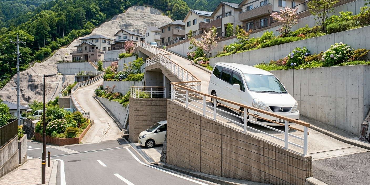 実家の駐車場は大丈夫？団地特有の「急な段差でバンパーが擦る悩み」や「見通しを遮る花壇」の解消法